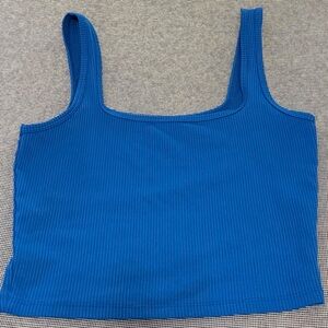Hollister Ribbed Crop Tank Top in Royal Blue